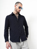 Self Design Dobby Slim Fit Casual Shirt