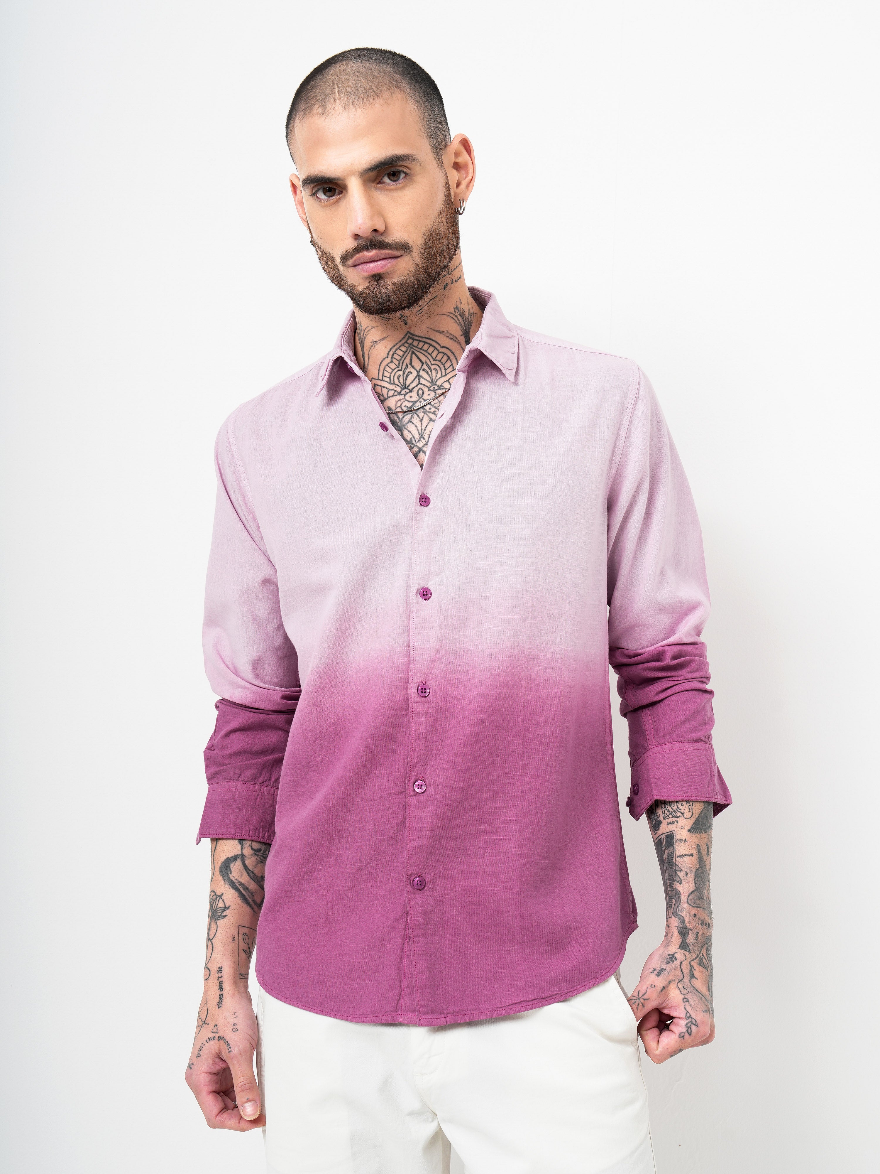 OMBRE DYED SLIM FIT SHIRT
