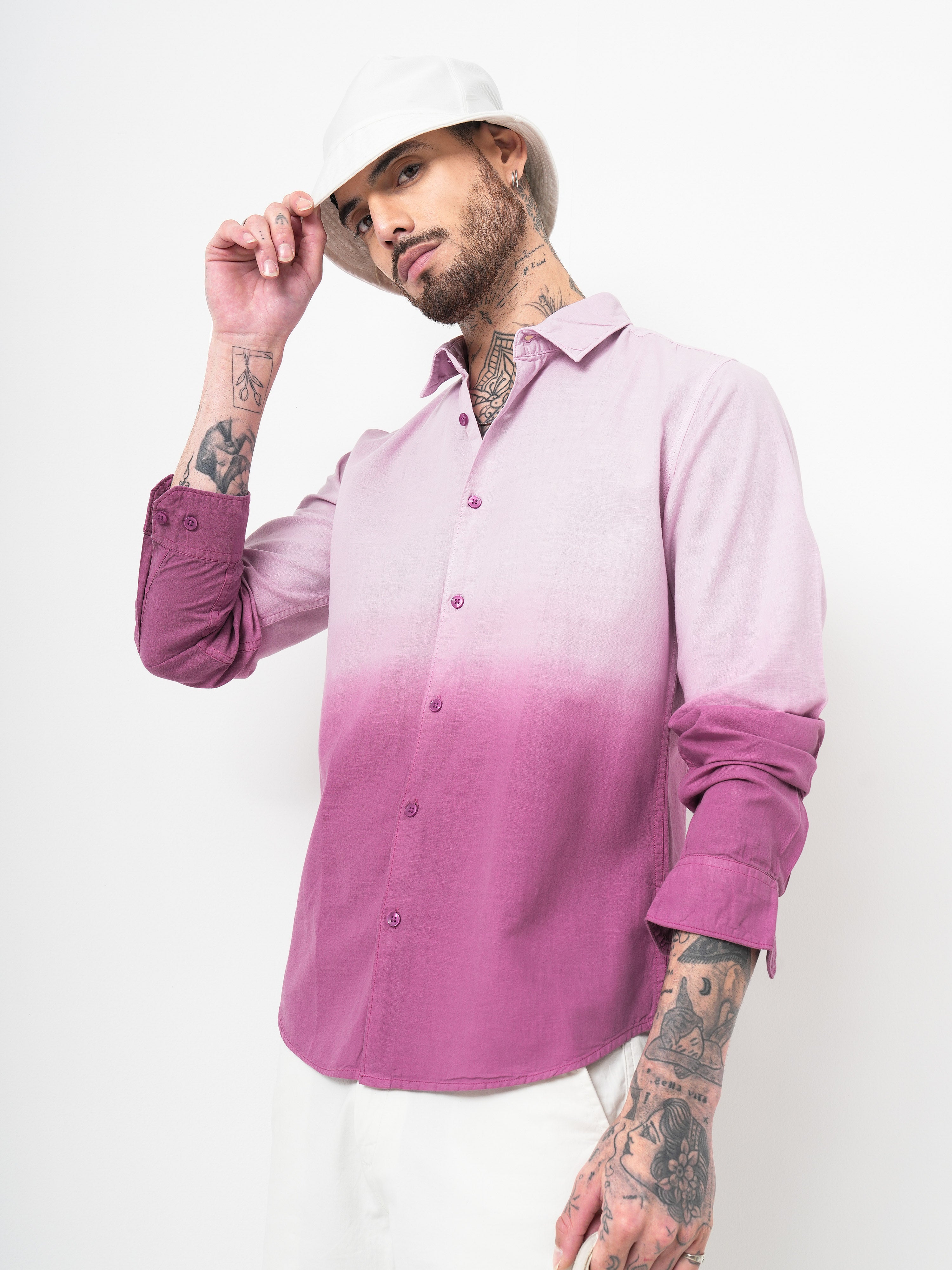 OMBRE DYED SLIM FIT SHIRT