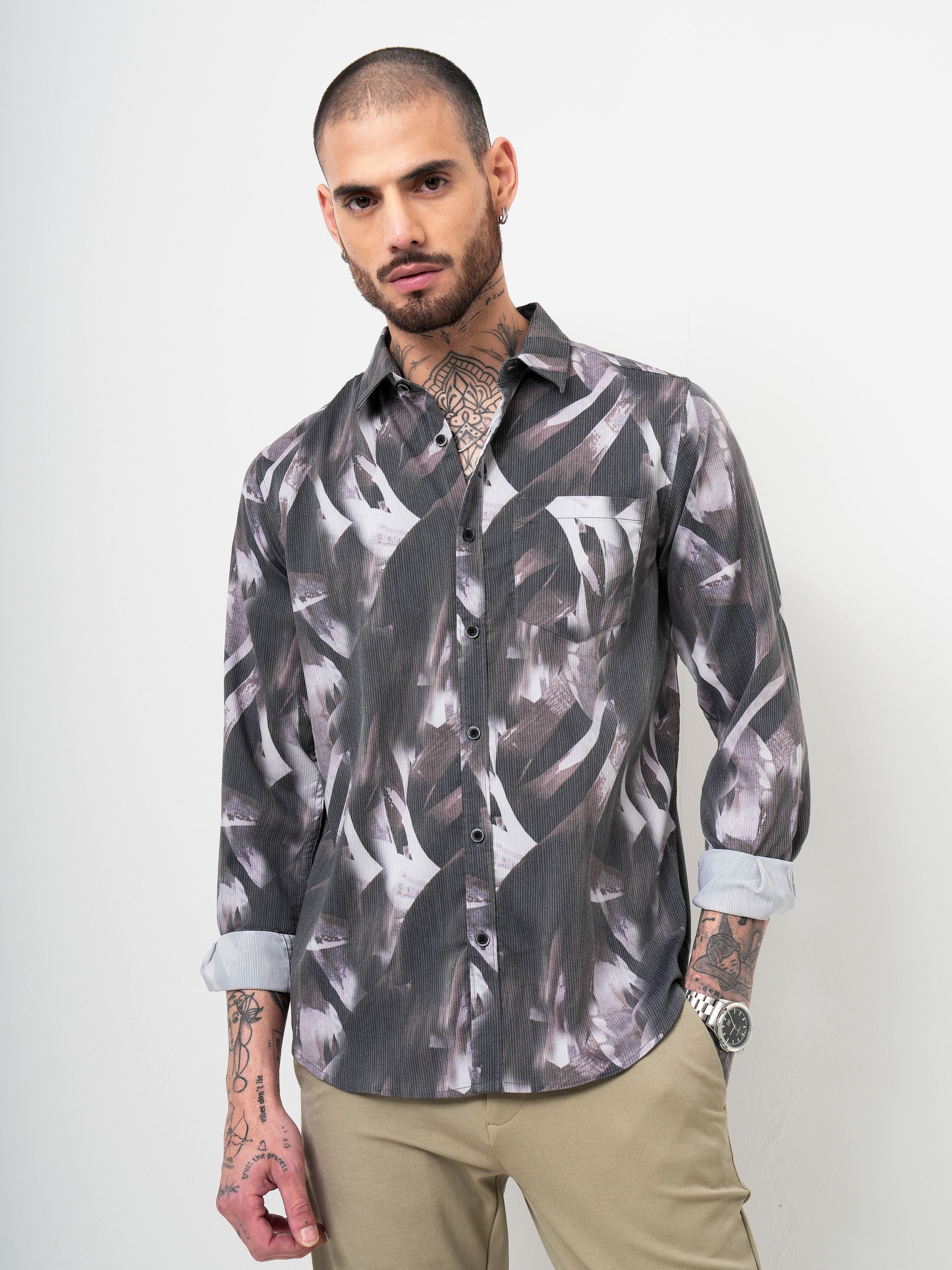 ABSTRACT PRINT REGULAR FIT SHIRT