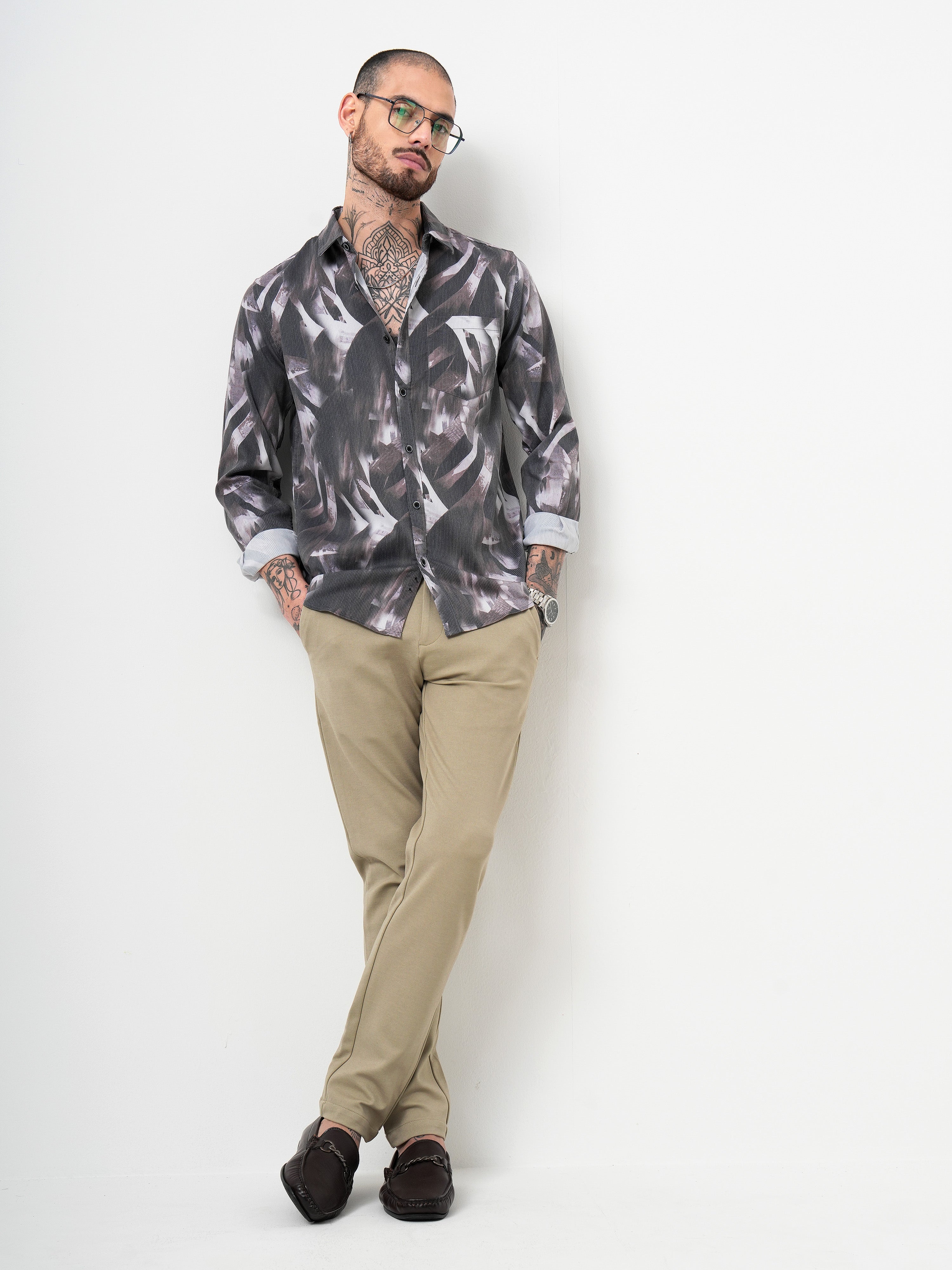 ABSTRACT PRINT REGULAR FIT SHIRT