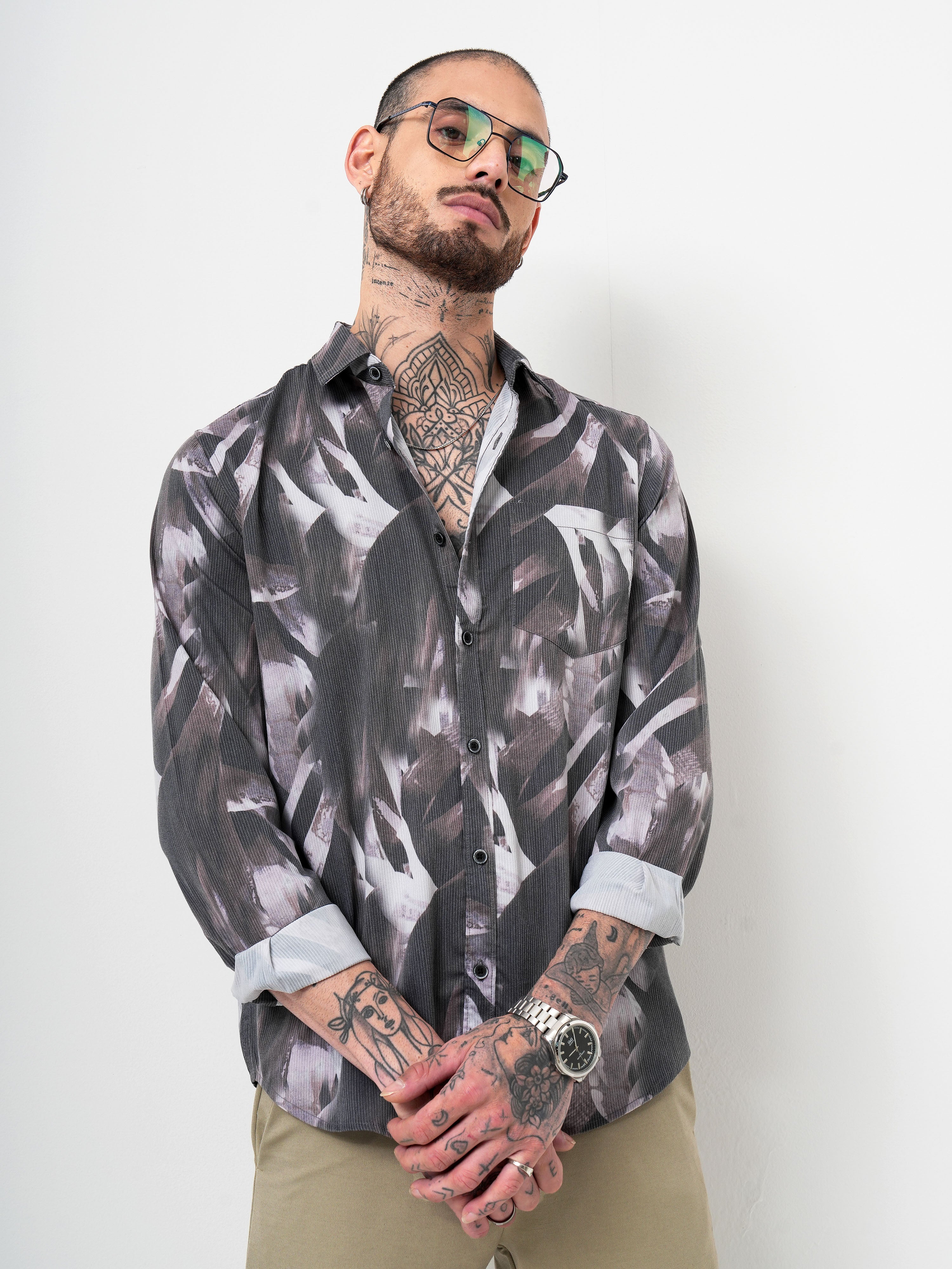 ABSTRACT PRINT REGULAR FIT SHIRT