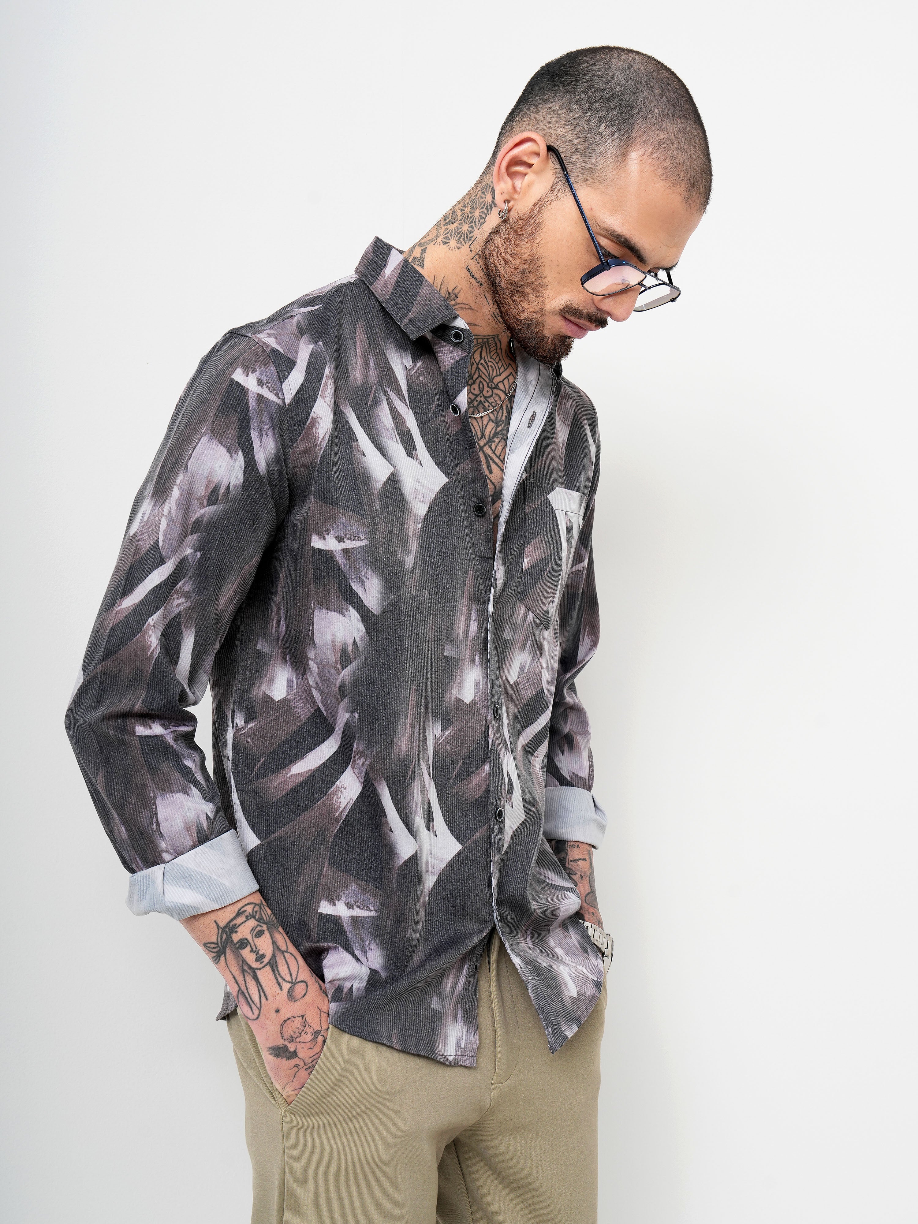 ABSTRACT PRINT REGULAR FIT SHIRT