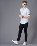 Men Classic Fit Spread Collar Abstract Printed Cotton Casual Shirt