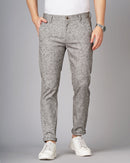 Heathered Slim Fit Flat-Front Chinos