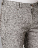 Heathered Slim Fit Flat-Front Chinos