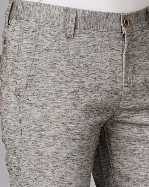 Heathered Slim Fit Flat-Front Chinos