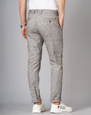 Heathered Slim Fit Flat-Front Chinos
