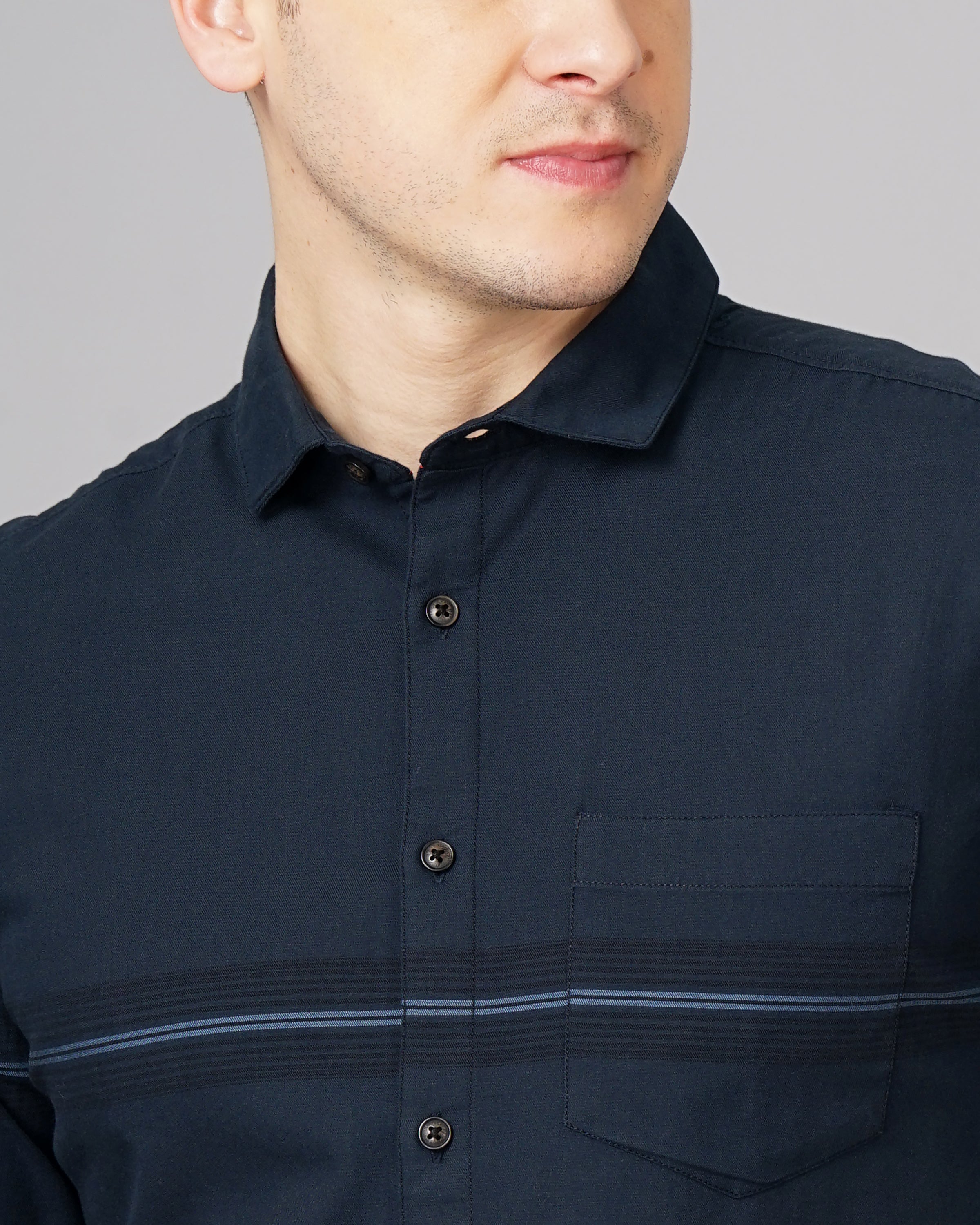 MEN'S PLACEMENT STRIPES SHIRT