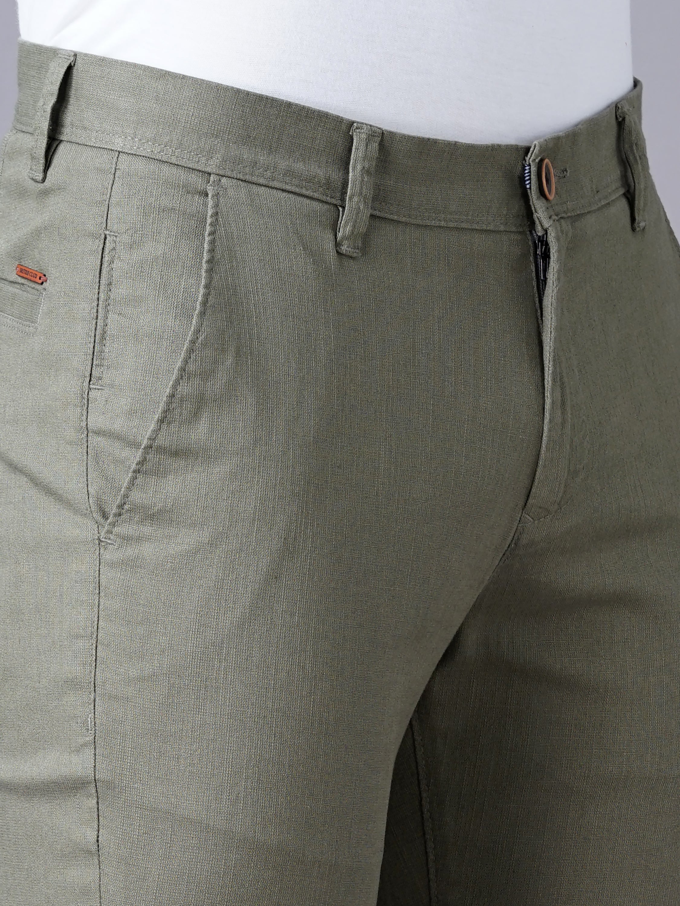 SLIM FIT FLAT-FRONT TROUSERS WITH INSERT POCKETS