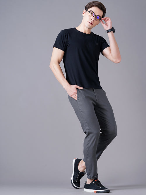 SLIM FIT FLAT-FRONT TROUSERS WITH INSERT POCKETS