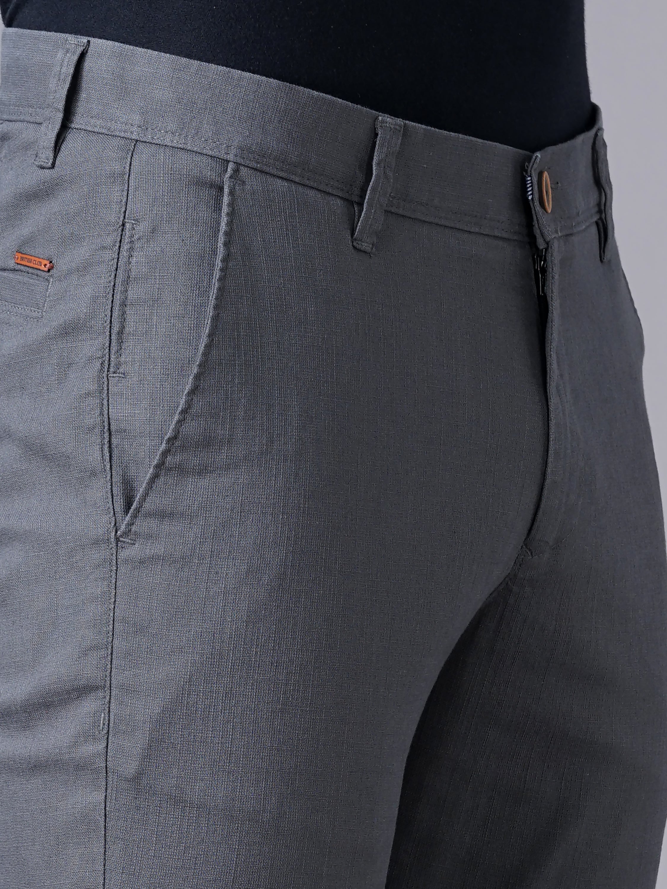SLIM FIT FLAT-FRONT TROUSERS WITH INSERT POCKETS