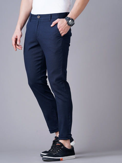 SLIM FIT FLAT-FRONT TROUSERS WITH INSERT POCKETS