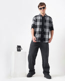 Men Standard Button-Down Collar Gingham Checked Cotton Casual Shirt
