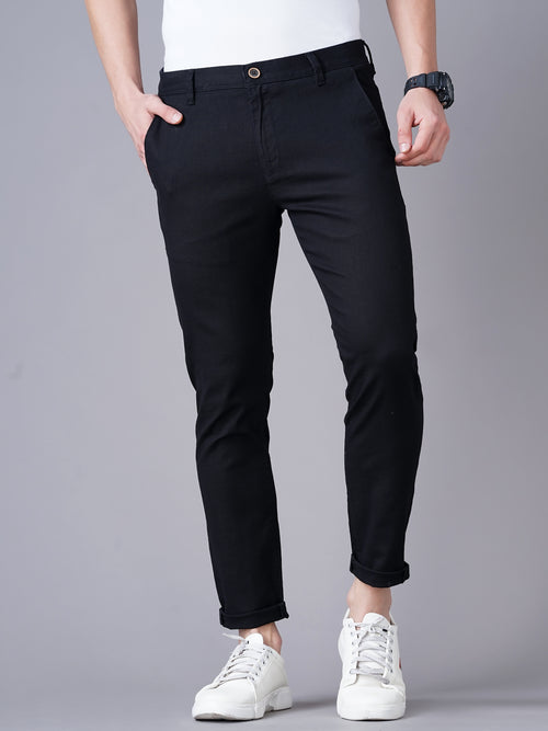 SLIM FIT FLAT-FRONT TROUSERS WITH INSERT POCKETS
