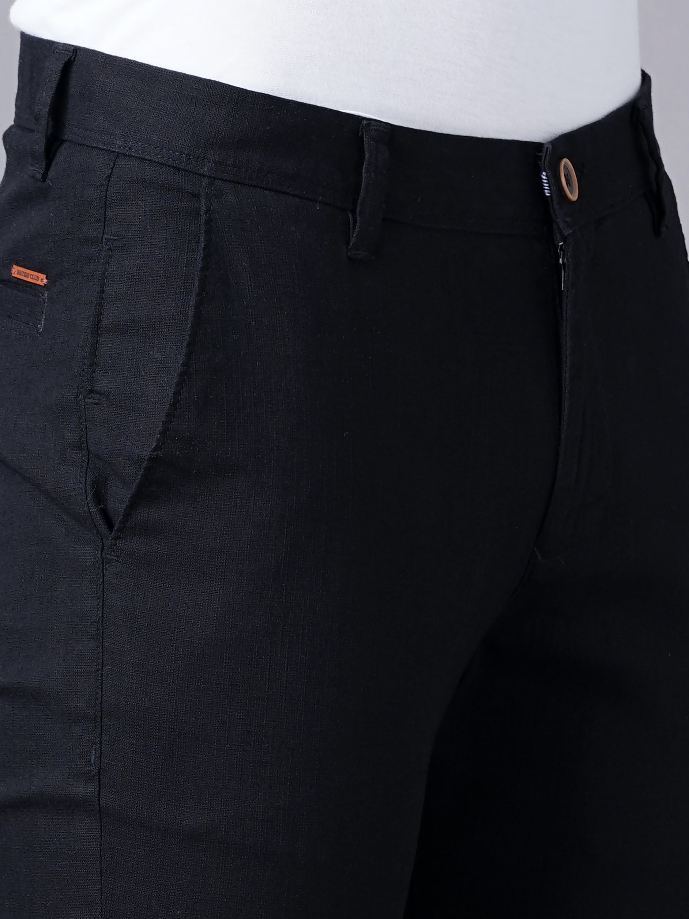 SLIM FIT FLAT-FRONT TROUSERS WITH INSERT POCKETS