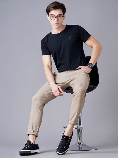 SLIM FIT FLAT-FRONT TROUSERS WITH INSERT POCKETS