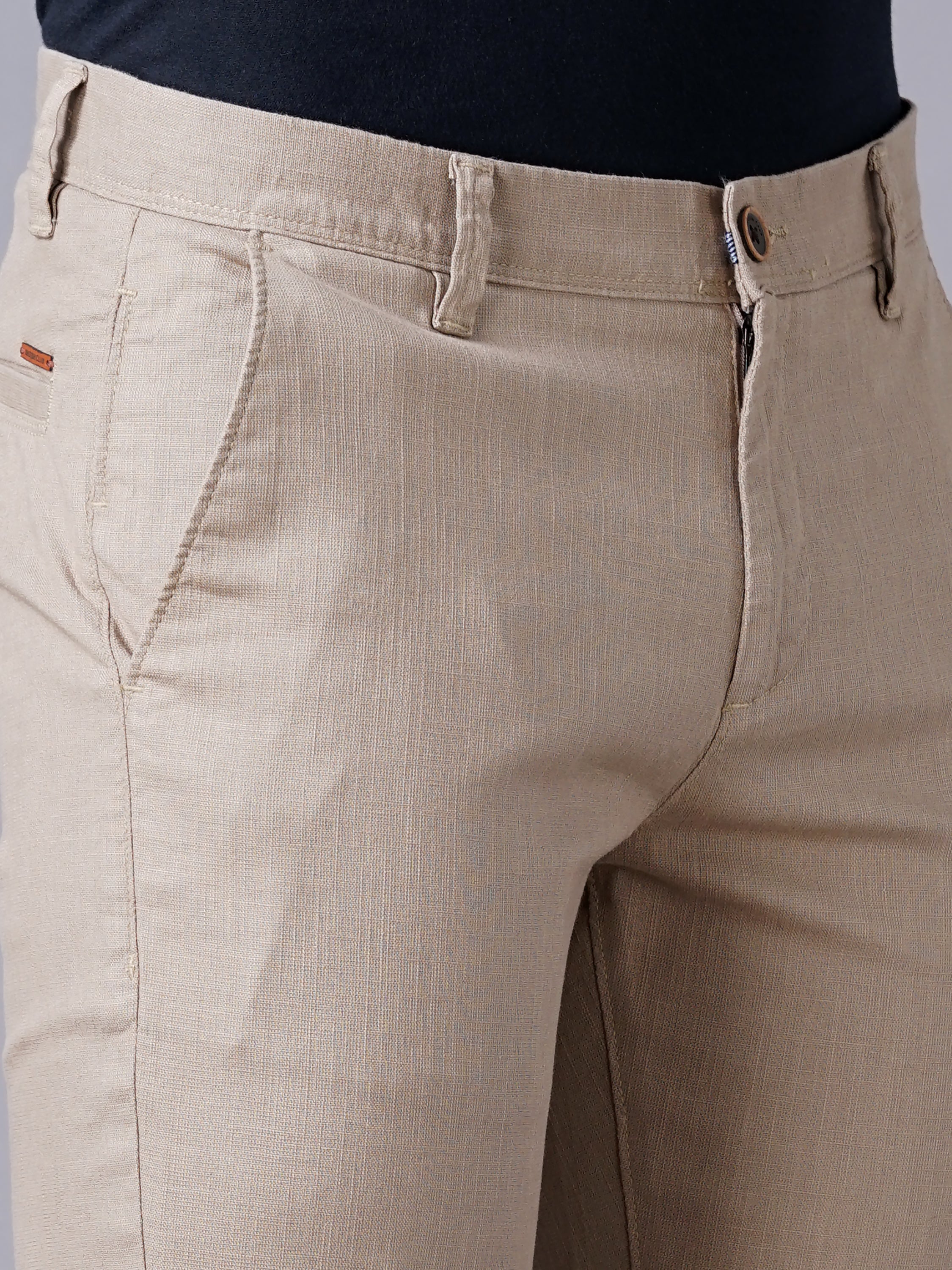 SLIM FIT FLAT-FRONT TROUSERS WITH INSERT POCKETS