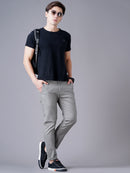 SLIM FIT FLAT-FRONT TROUSERS WITH INSERT POCKETS
