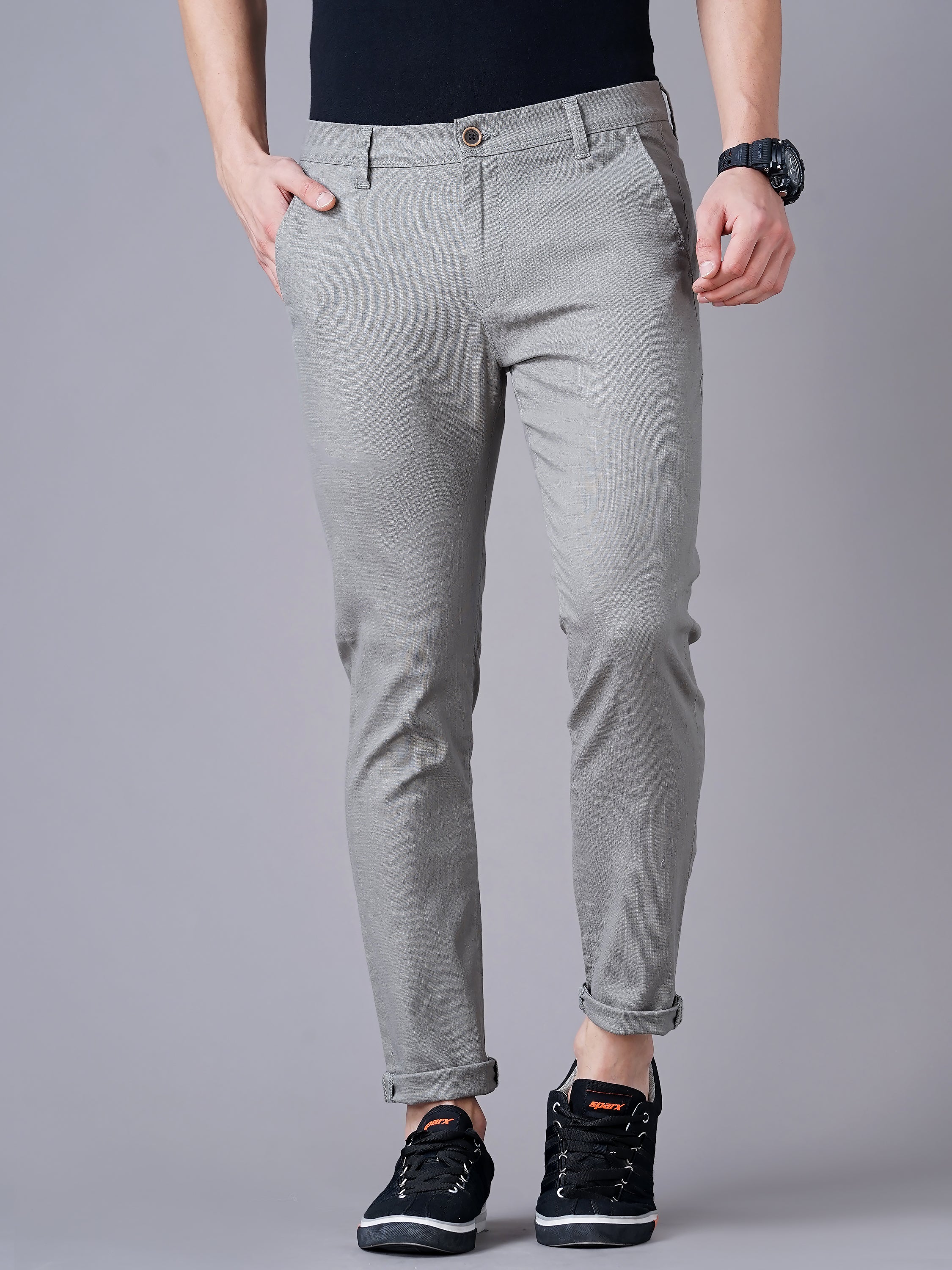 Slim Fit Flat-Front Trousers