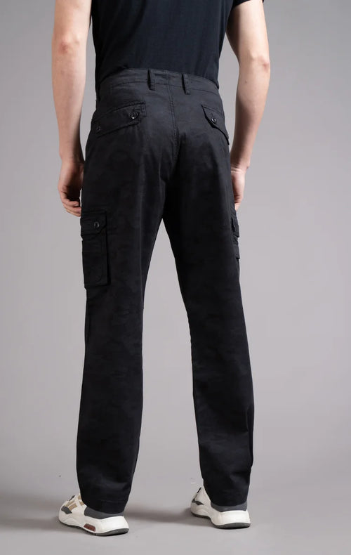 Men's Relaxed Fit Camoflaugue Print Cargo Trouser