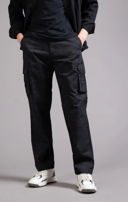 Men's Relaxed Fit Camoflaugue Print Cargo Trouser