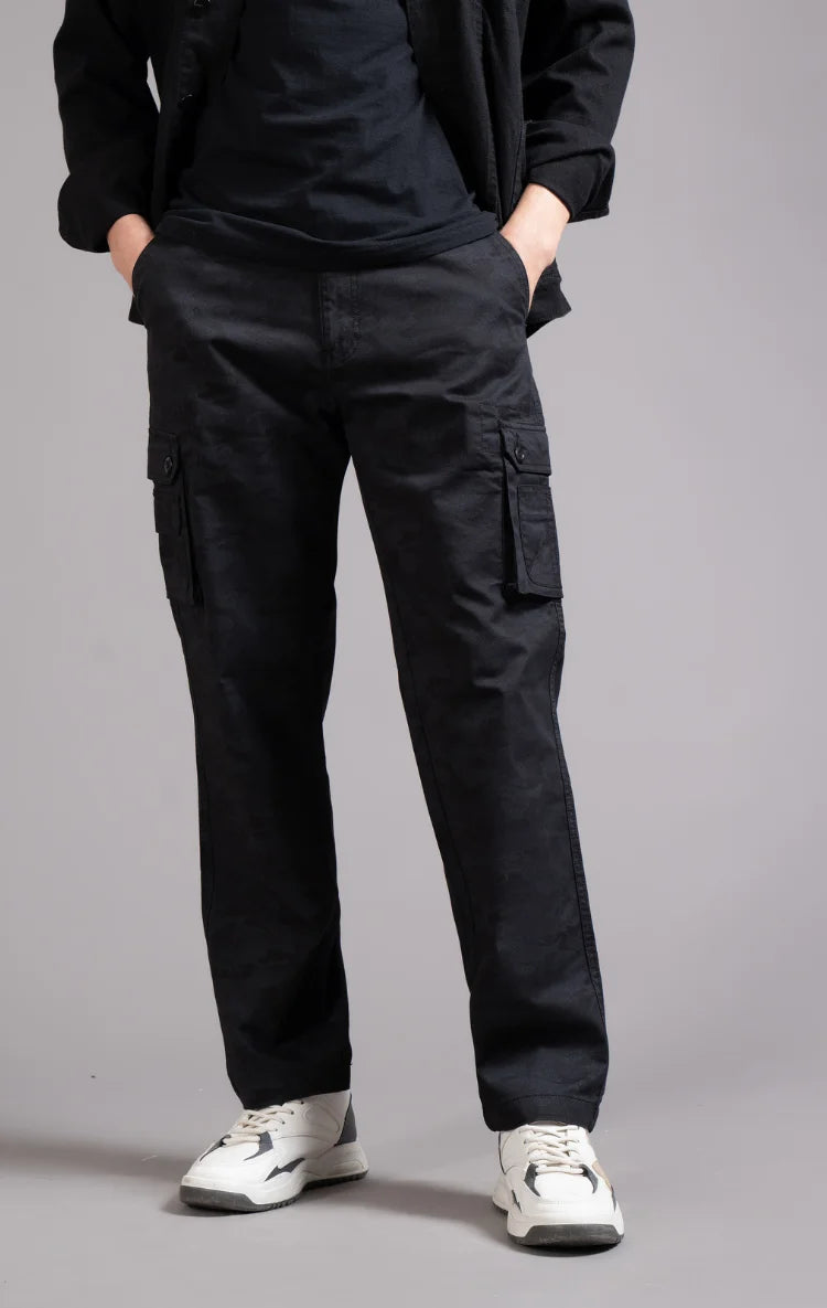 Men's Relaxed Fit Camoflaugue Print Cargo Trouser