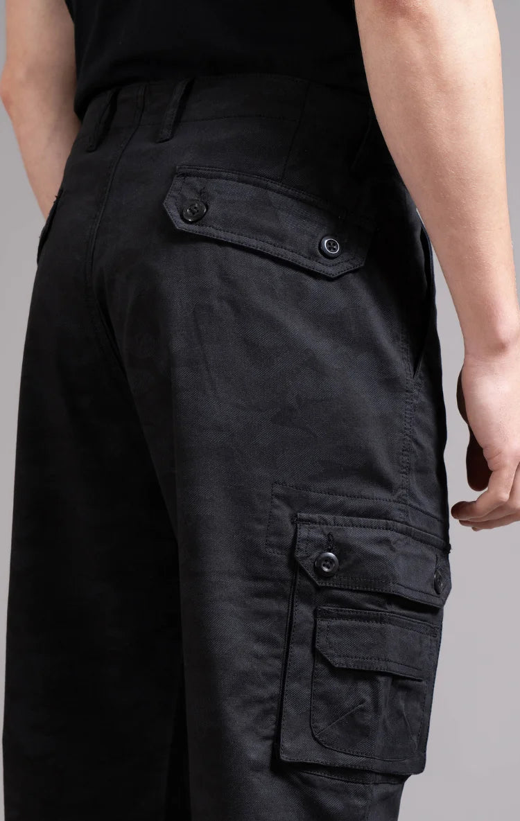 Men's Relaxed Fit Camoflaugue Print Cargo Trouser
