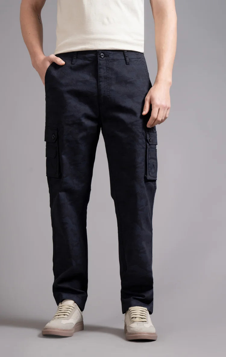 Men's Relaxed Fit Camoflaugue Print Cargo Trouser