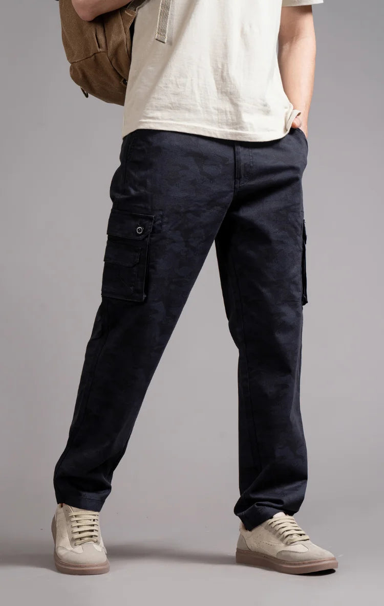 Men's Relaxed Fit Camoflaugue Print Cargo Trouser