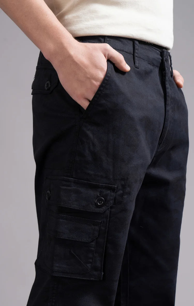 Men's Relaxed Fit Camoflaugue Print Cargo Trouser
