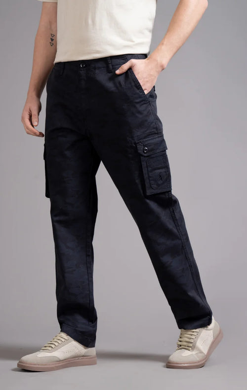 Men's Relaxed Fit Camoflaugue Print Cargo Trouser