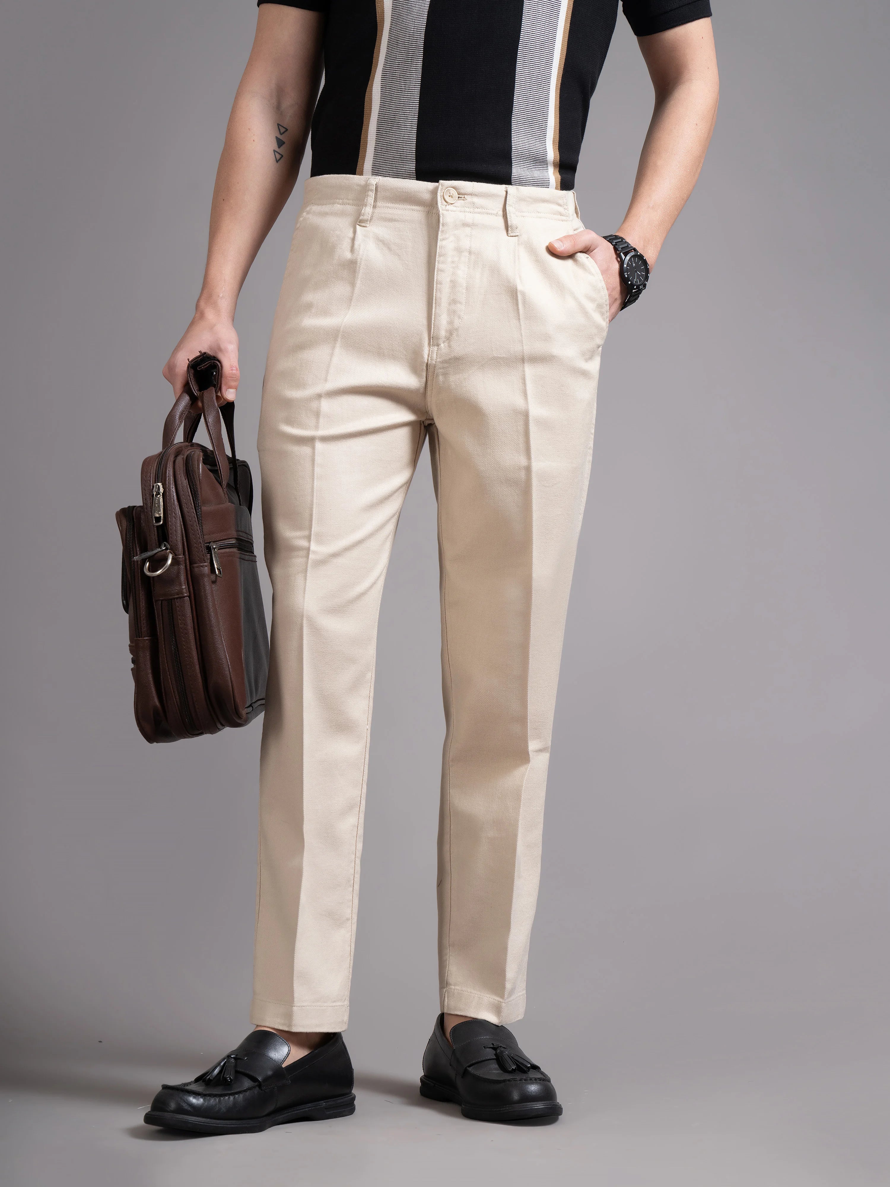 Men's Single Pleated Regular Fit Trouser