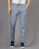 Mens Smart Regular Fit Low-Rise Cotton Cargos Trousers