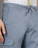 Mens Smart Regular Fit Low-Rise Cotton Cargos Trousers