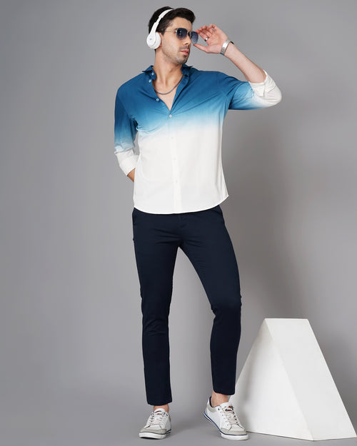 Men Ombre-Dyed Slim Fit Shirt