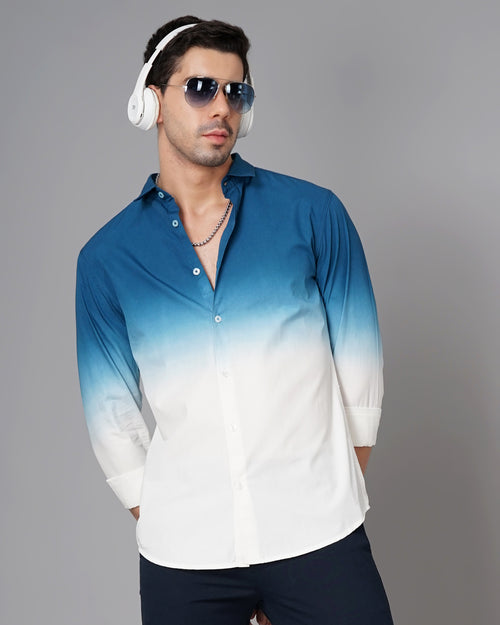 Men Ombre-Dyed Slim Fit Shirt