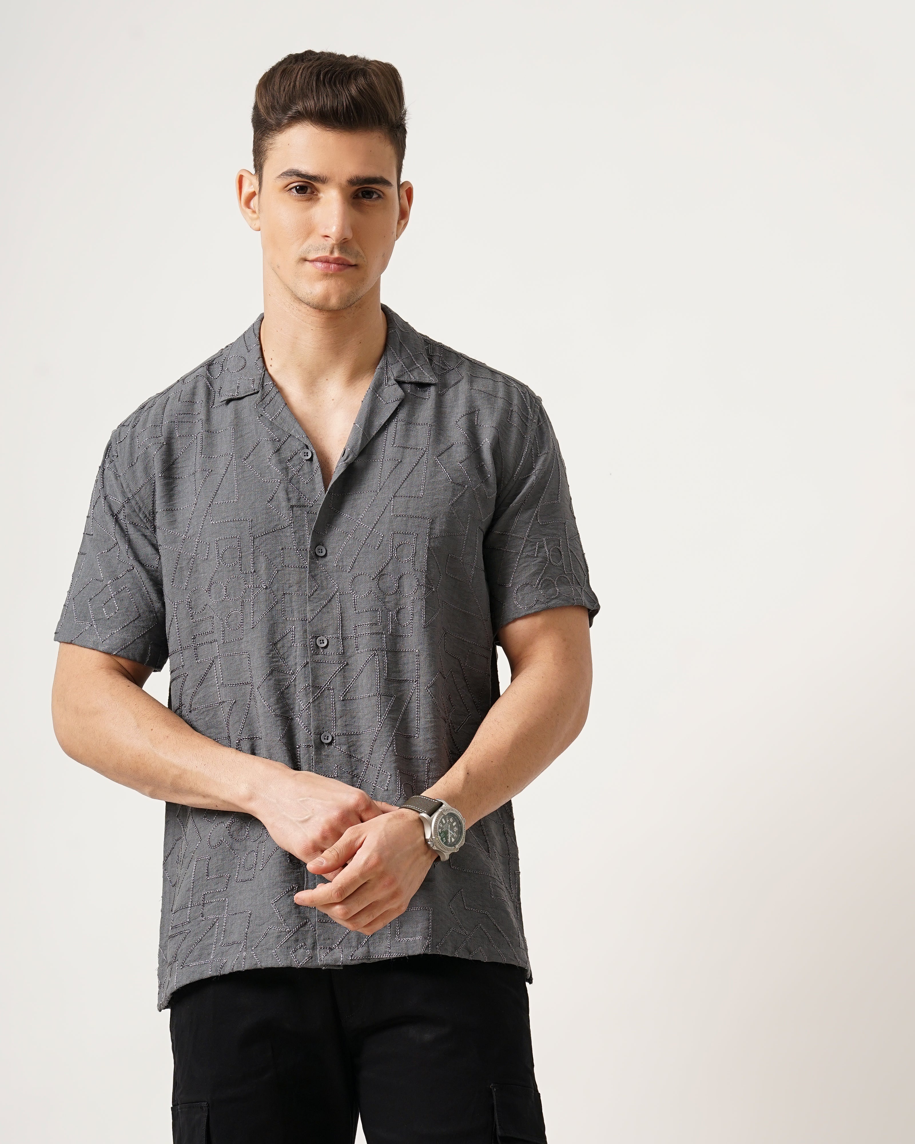 MEN'S SELF DESIGN SHIRT