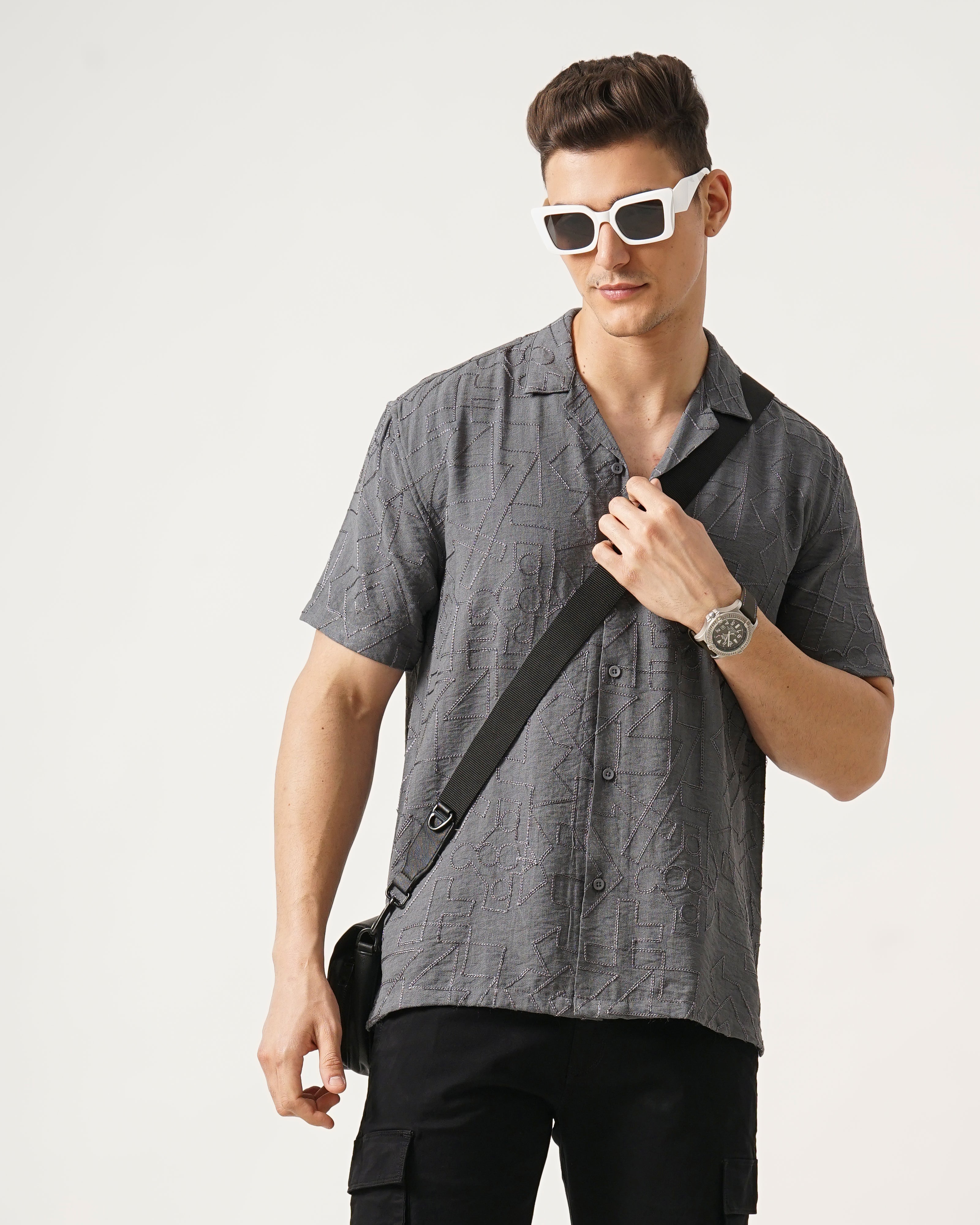 MEN'S SELF DESIGN SHIRT