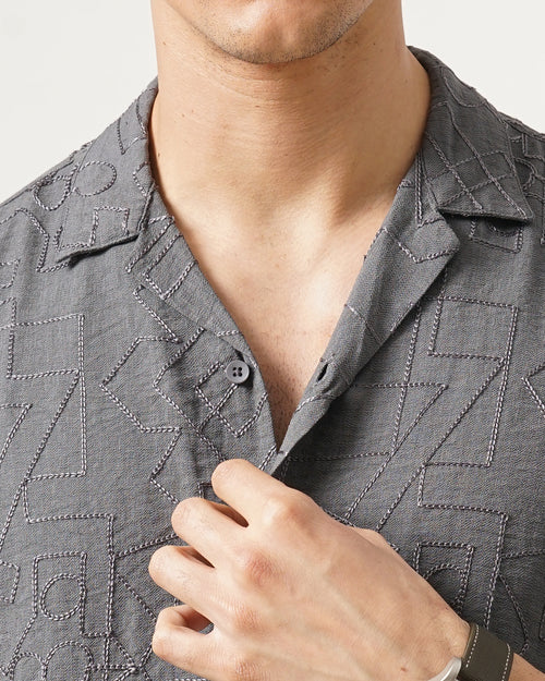 MEN'S SELF DESIGN SHIRT