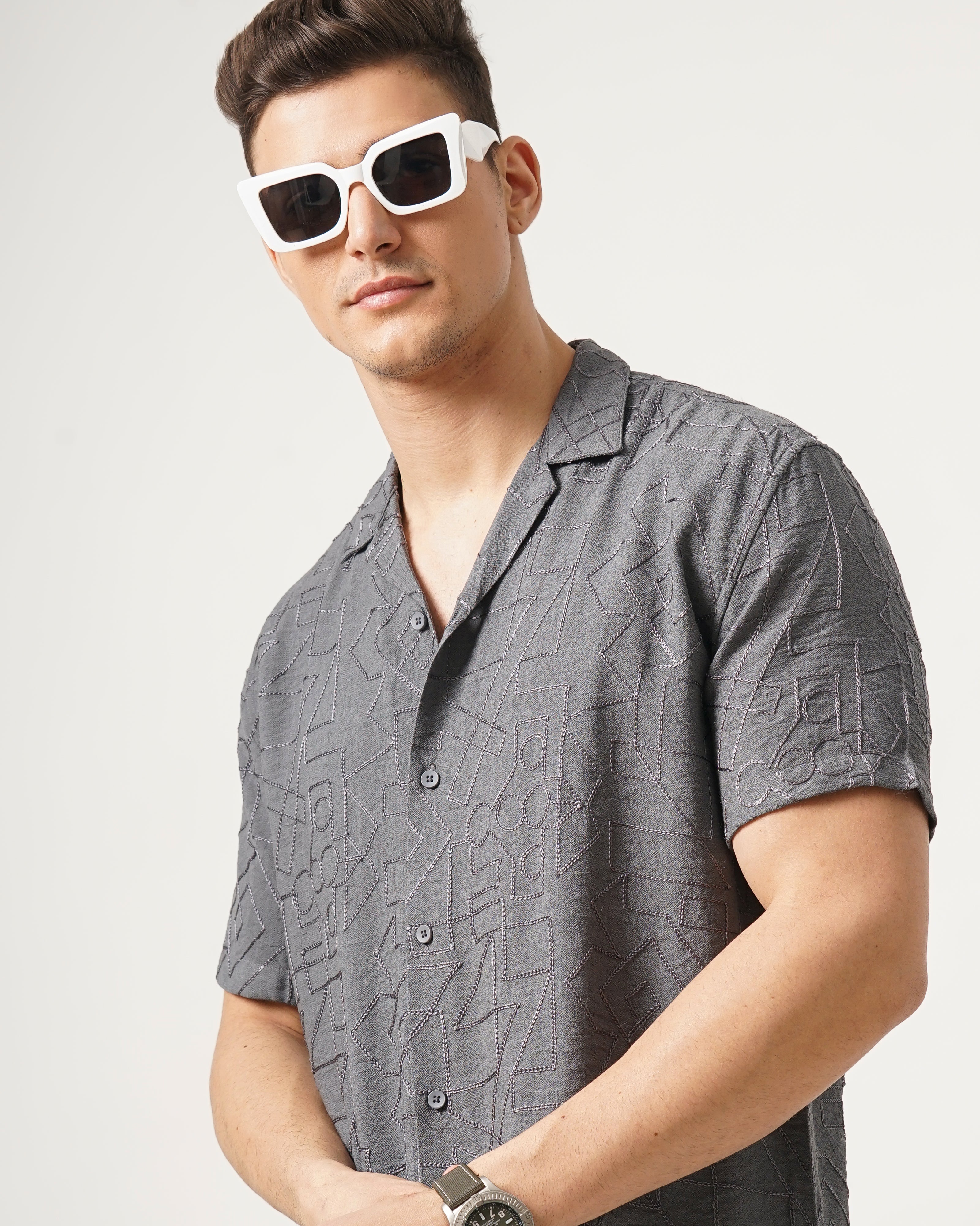 MEN'S SELF DESIGN SHIRT