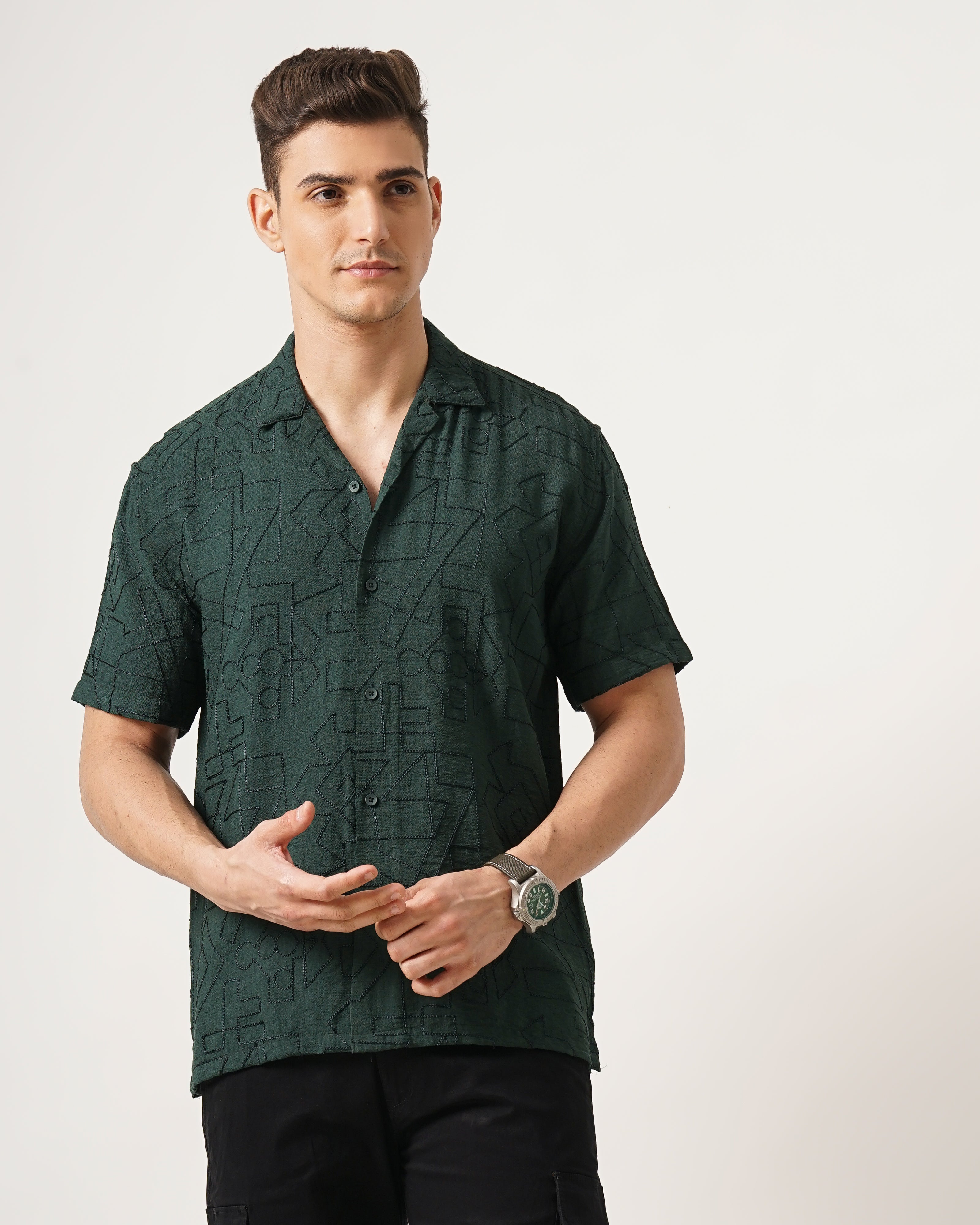 MEN'S SELF DESIGN SHIRT