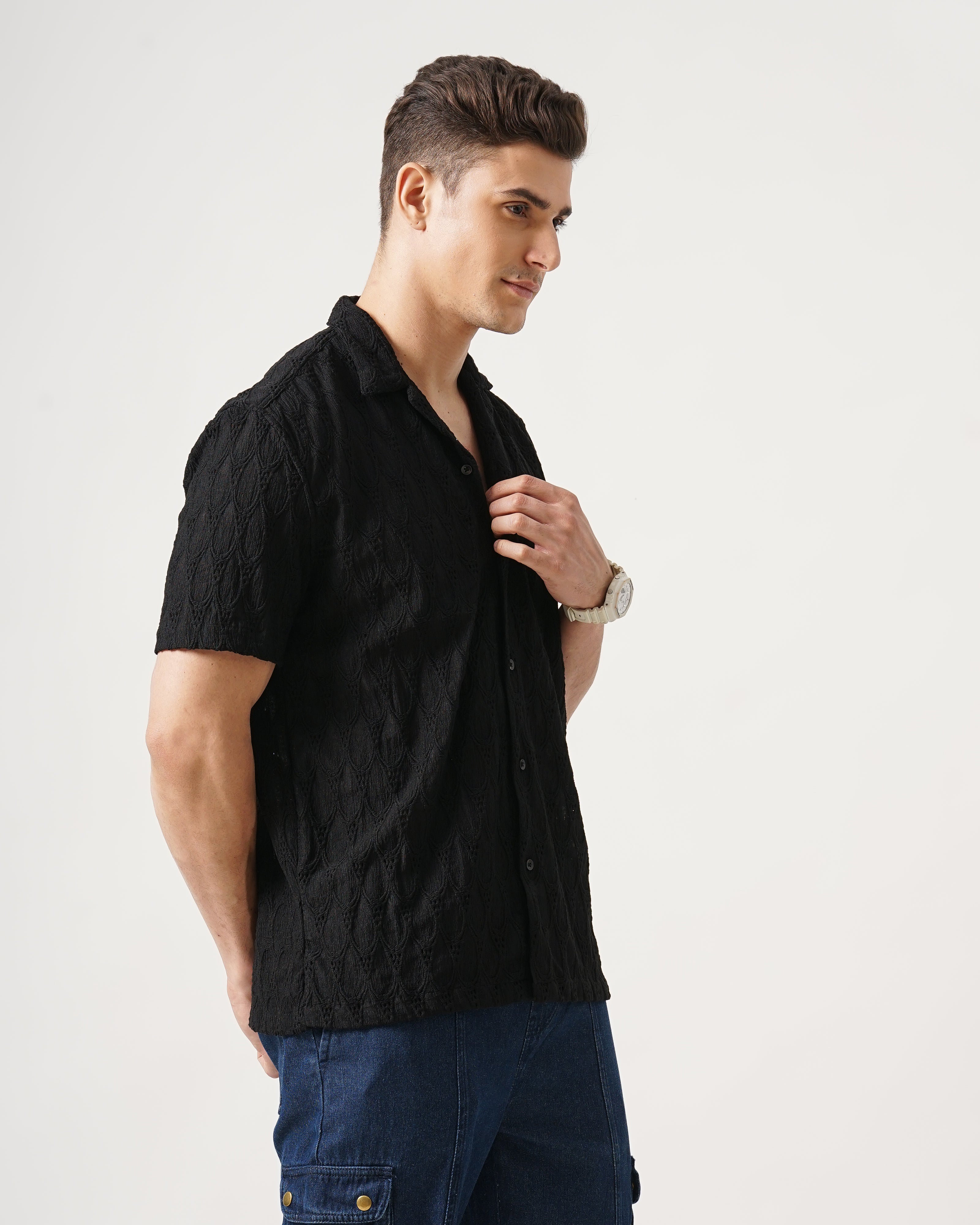 men's Self Design Shirt