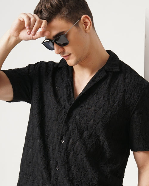 men's Self Design Shirt