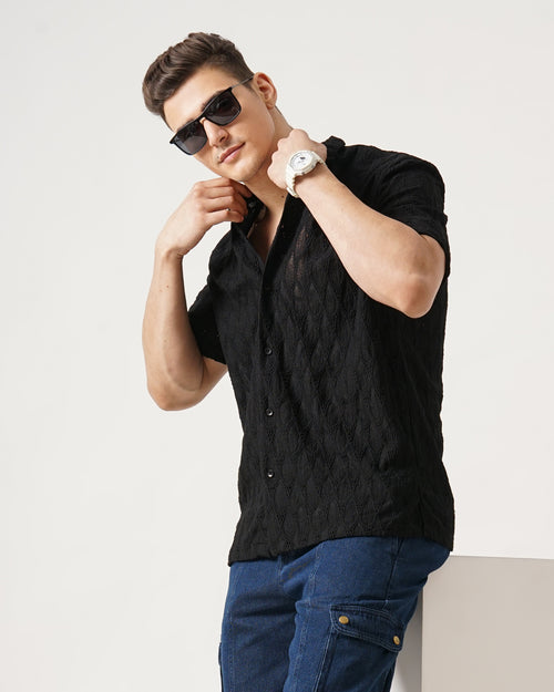 men's Self Design Shirt