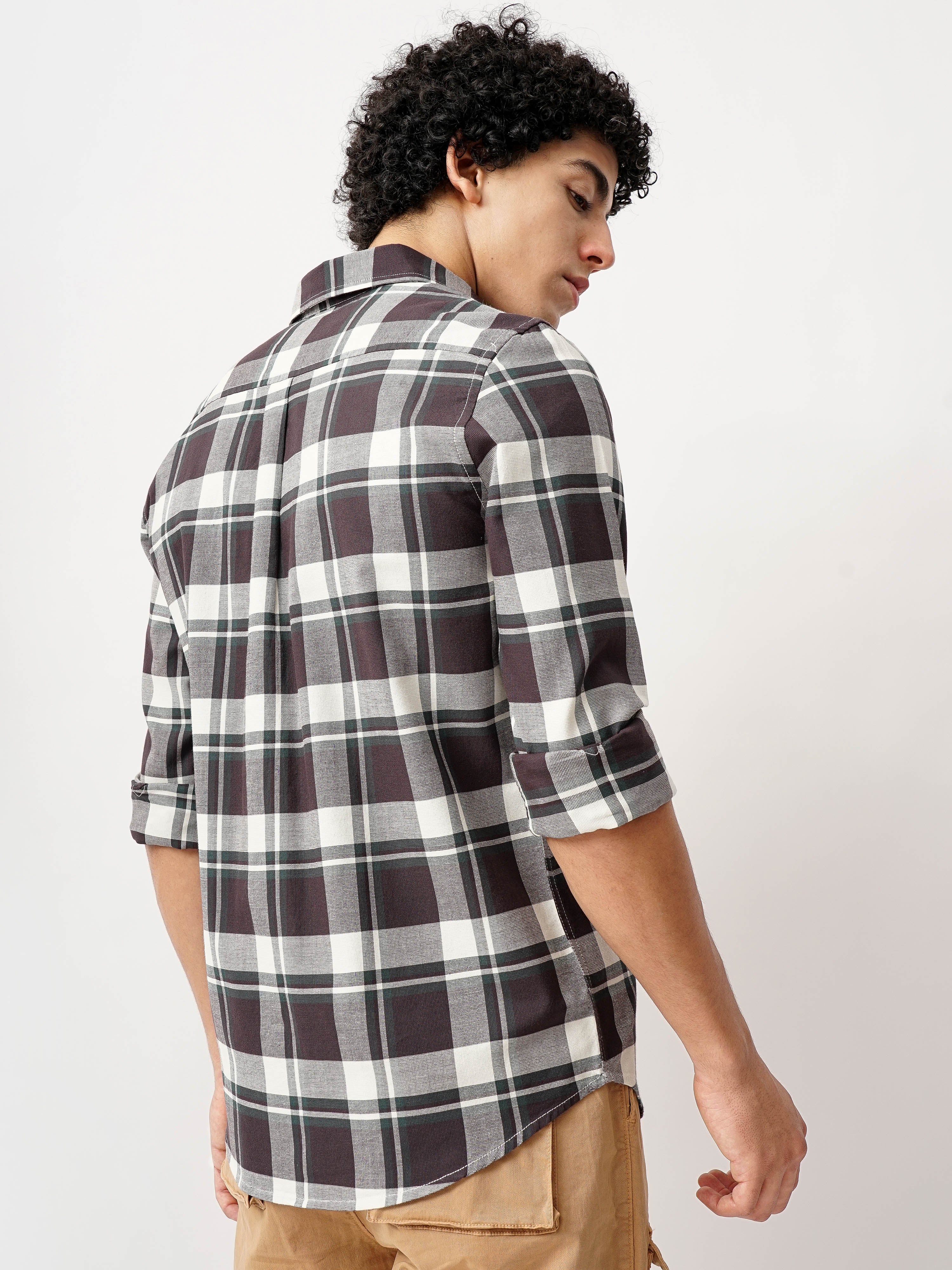 Waffle Checks Regular Fit casual Shirt