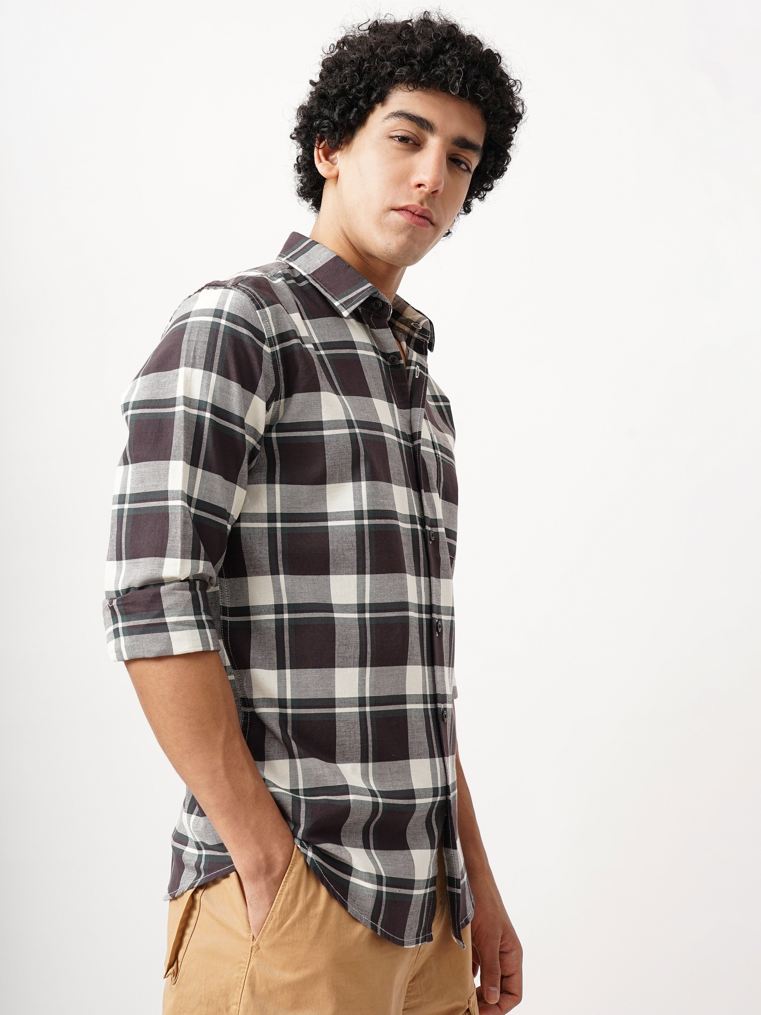 Waffle Checks Regular Fit casual Shirt