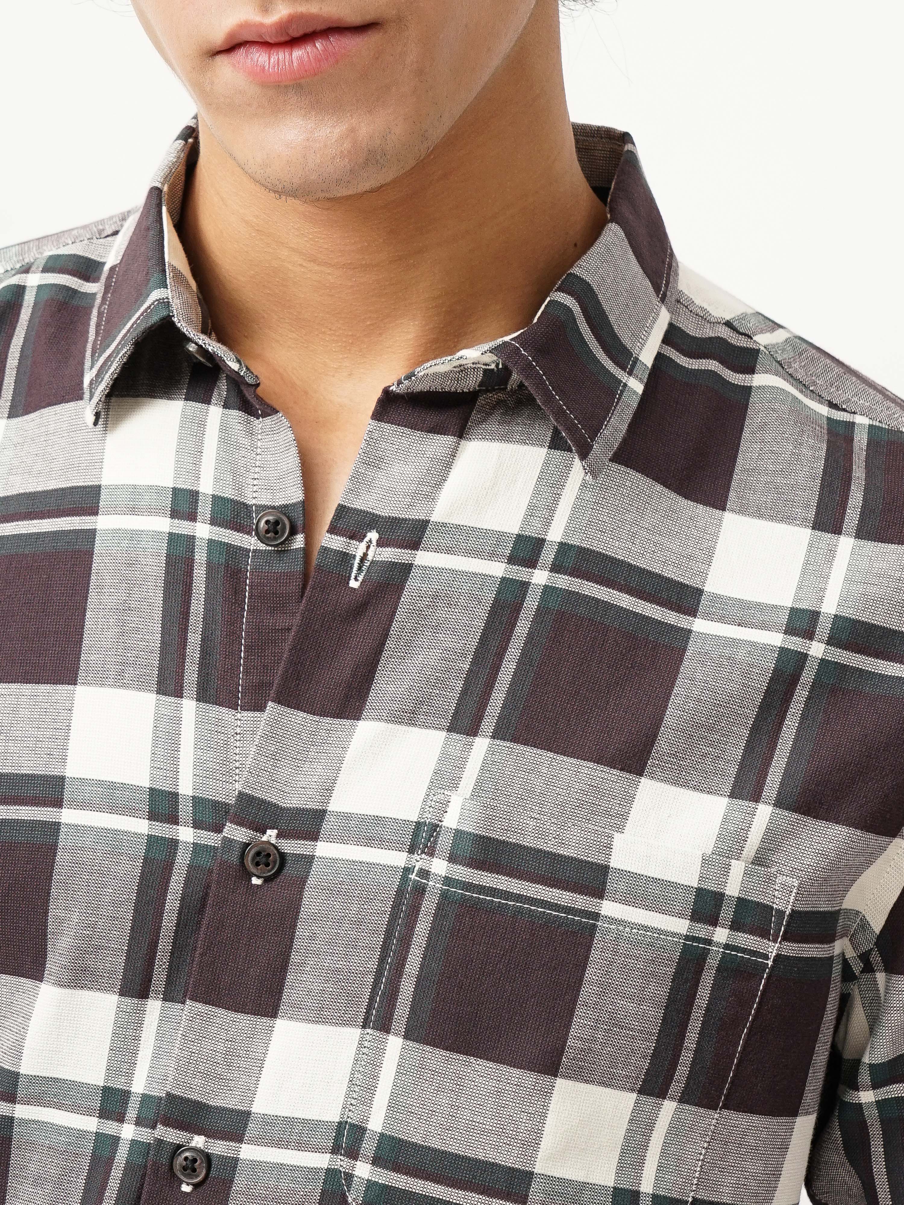 Waffle Checks Regular Fit casual Shirt