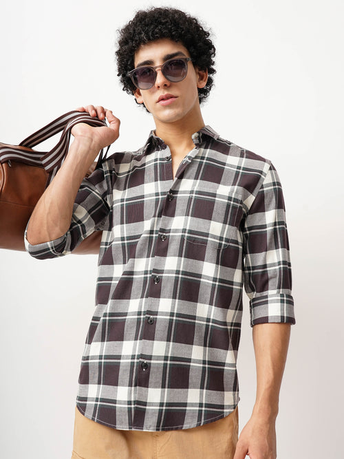 Waffle Checks Regular Fit casual Shirt