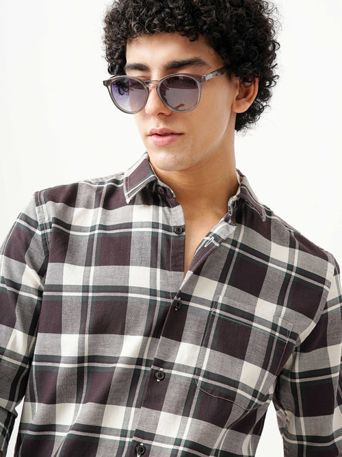 Waffle Checks Regular Fit casual Shirt